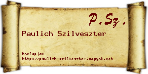 Paulich Szilveszter névjegykártya